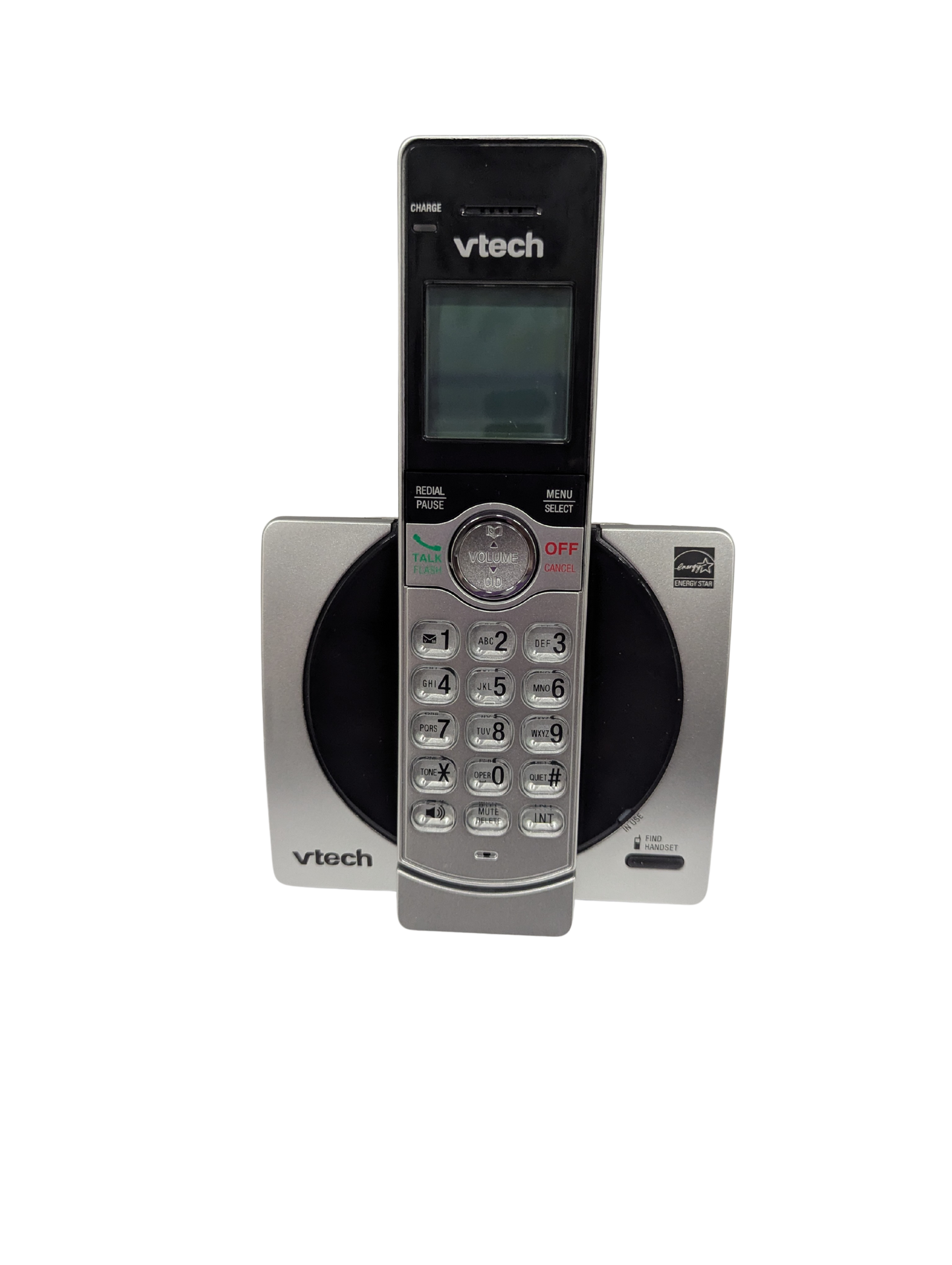 Vtech cordless phone set on a white background