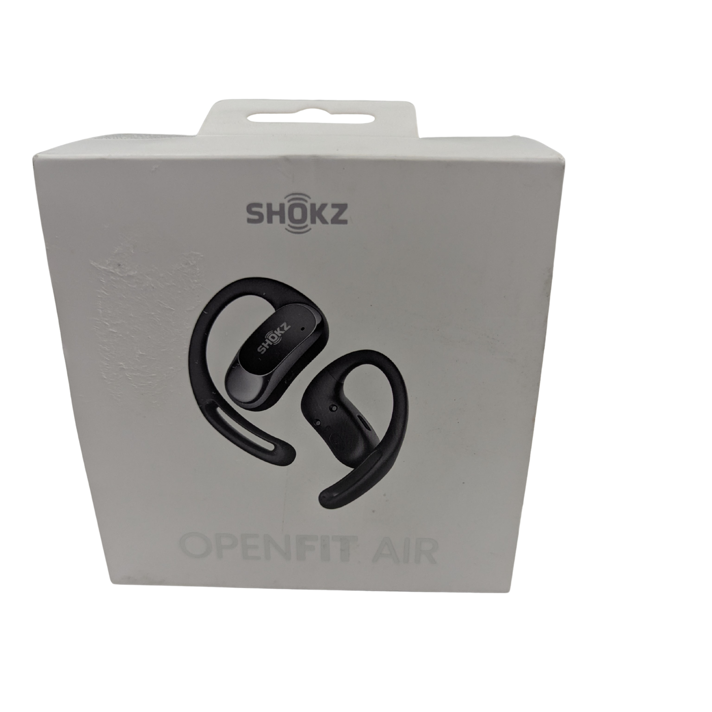 Shokz OpenFit Air earbuds in packaging on a white background