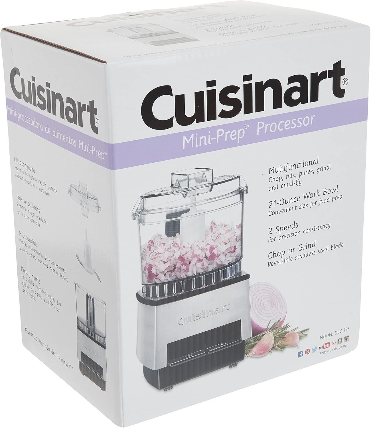 Cuisinart Mini-Prep Processor packaging with product image and text on a white background