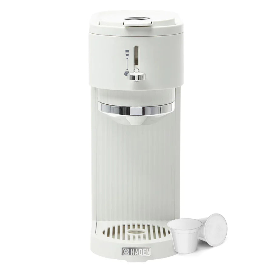 White Haden water dispenser with accessories on a white background