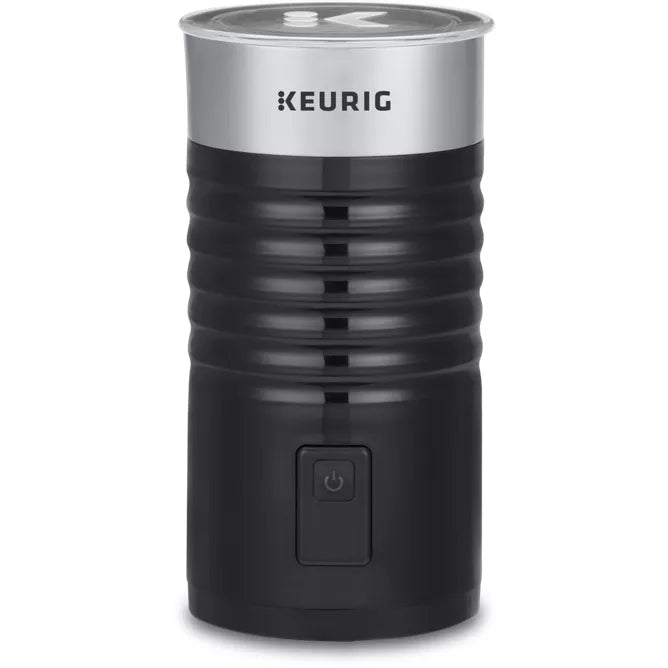Black Keurig coffee maker on a white background