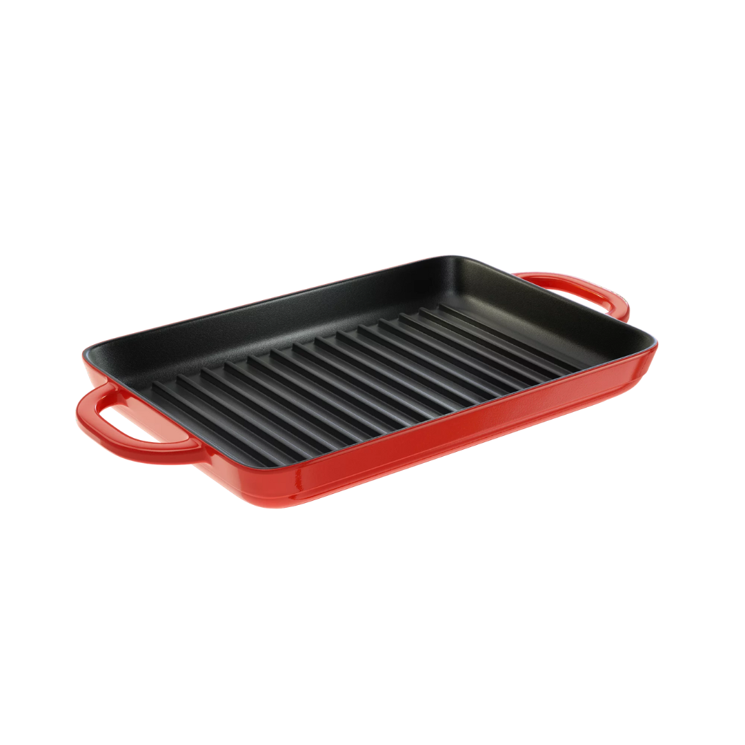 Lodge Cast Iron Enameled Cast Iron Grill Pan