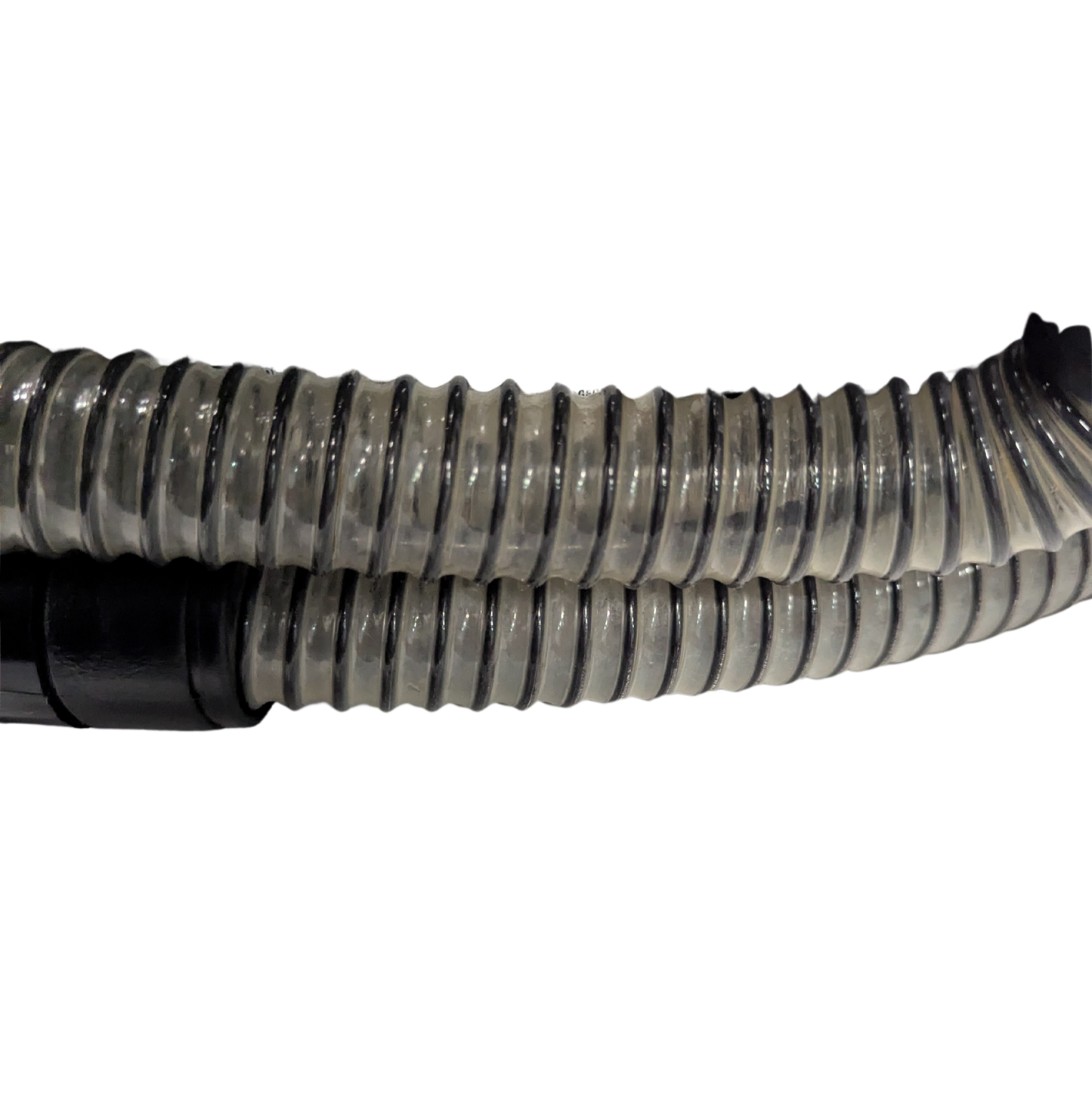 Flexible metal duct on a white background