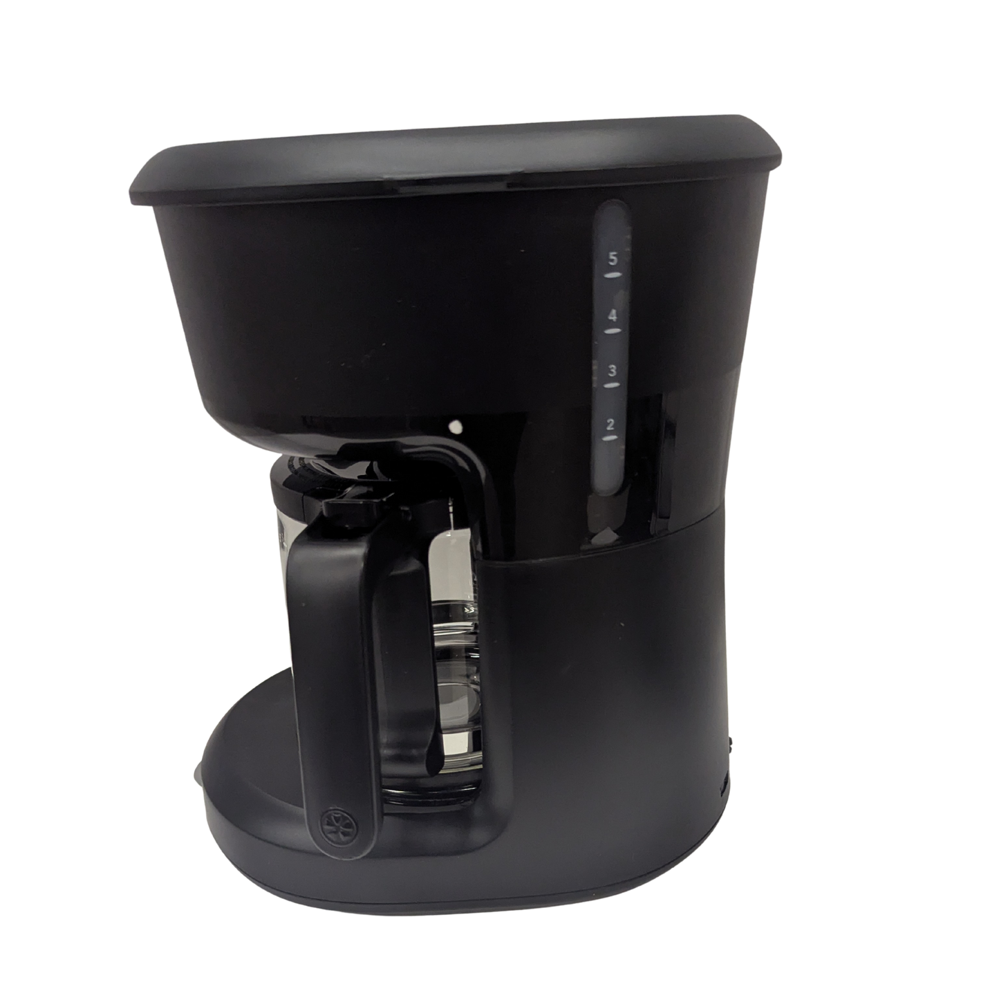 Black coffee maker on a white background
