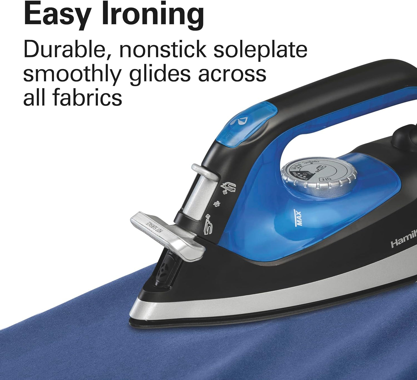 Hamilton Beach 2-in-1 Iron & Steamer | Portable Garment Steamer and Iron for Wrinkle Removal