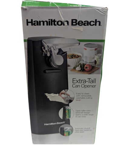 Hamilton Beach Extra-Tall Can Opener packaging on a white background
