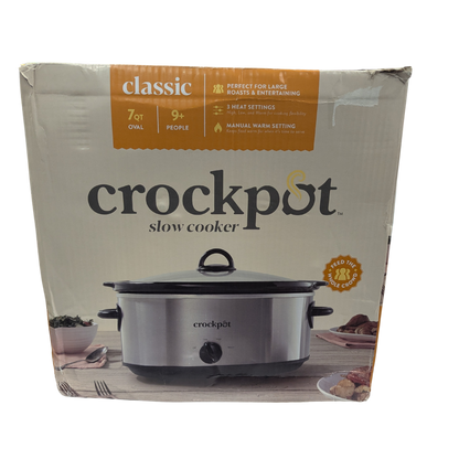Crockpot slow cooker packaging on a white background