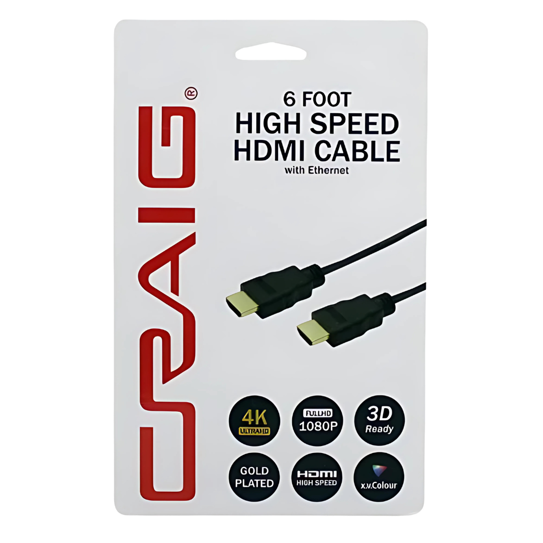 CPSAIG 6-foot high-speed HDMI cable packaging with Ethernet on a white background