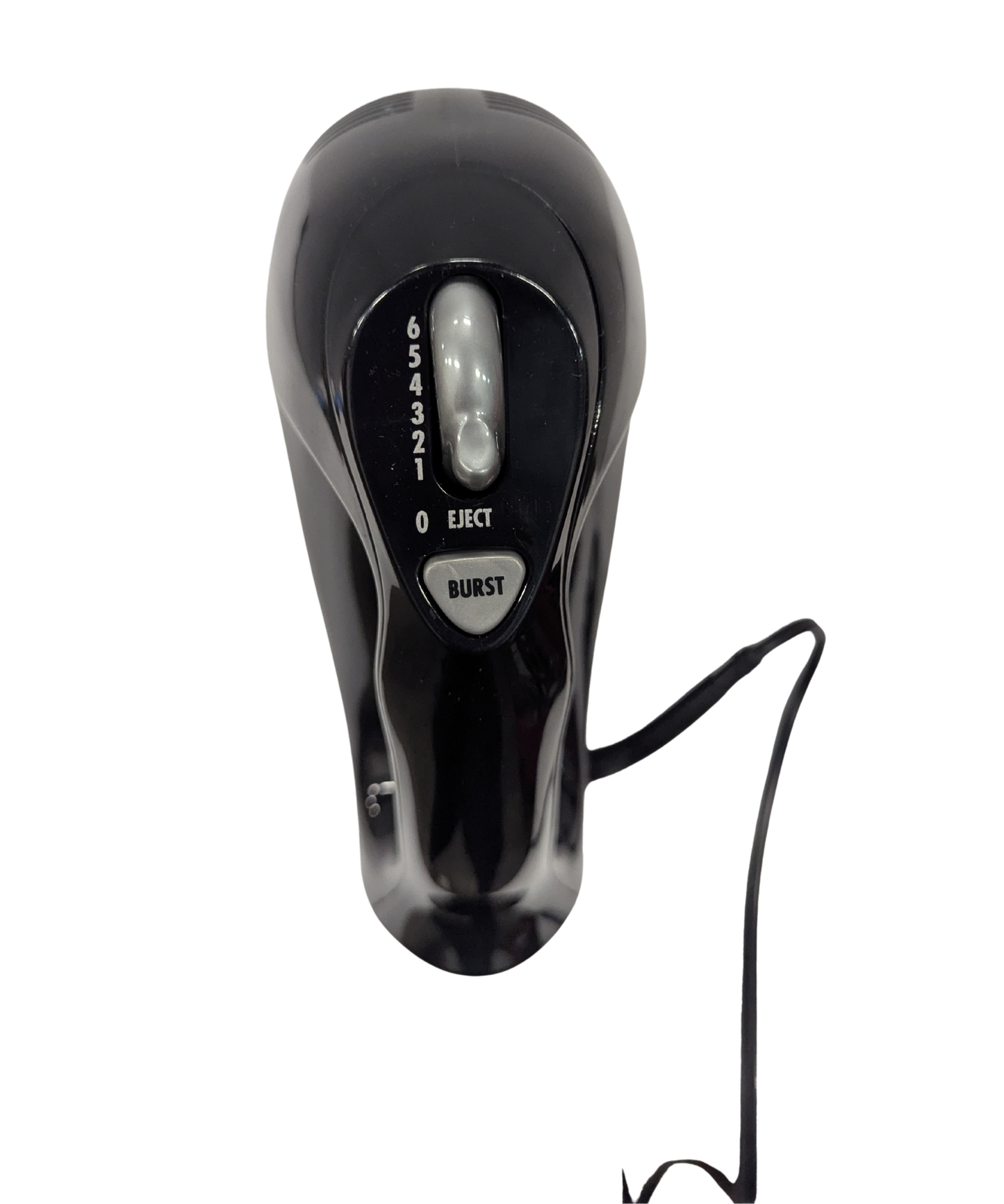 Black electronic device with buttons on a white background