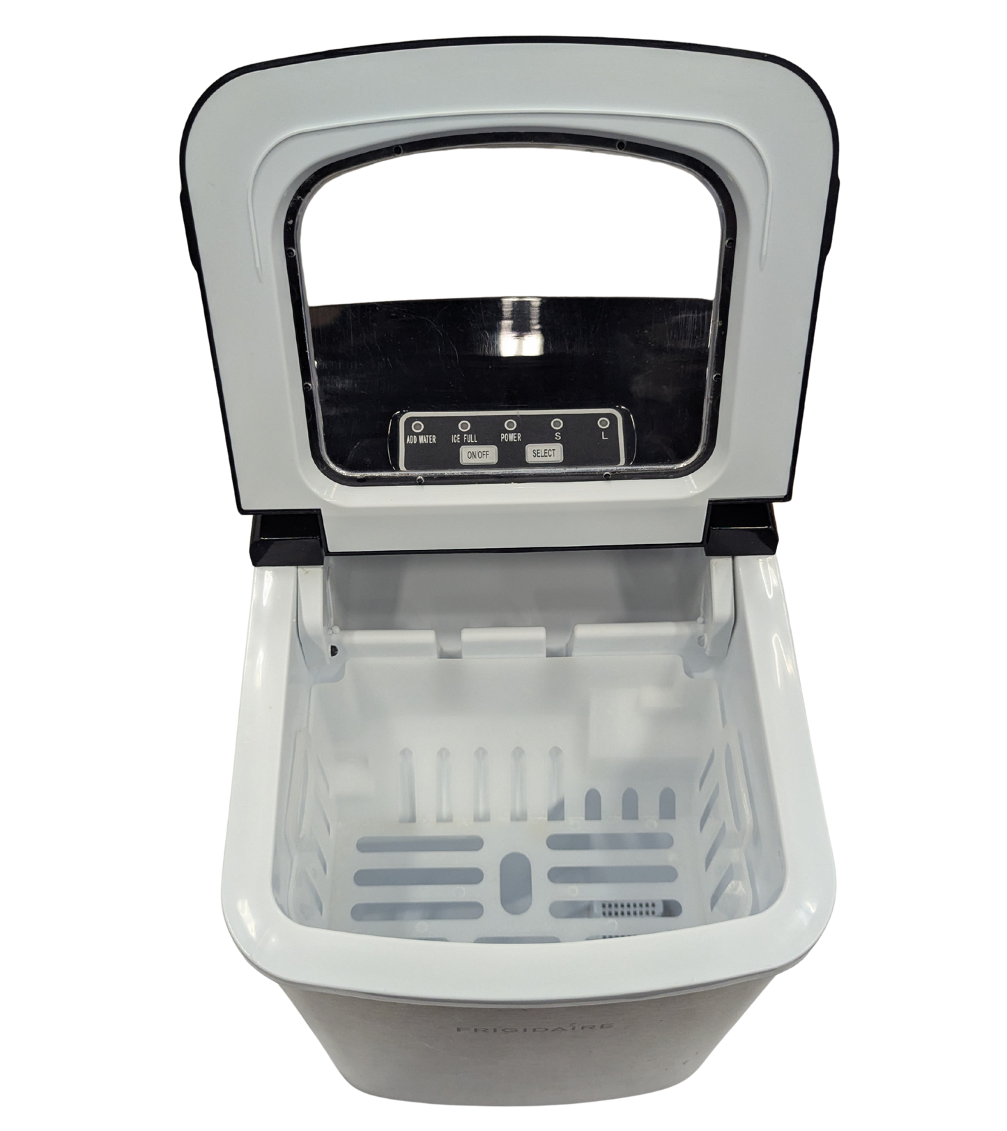 Small appliance with a transparent lid on a white background