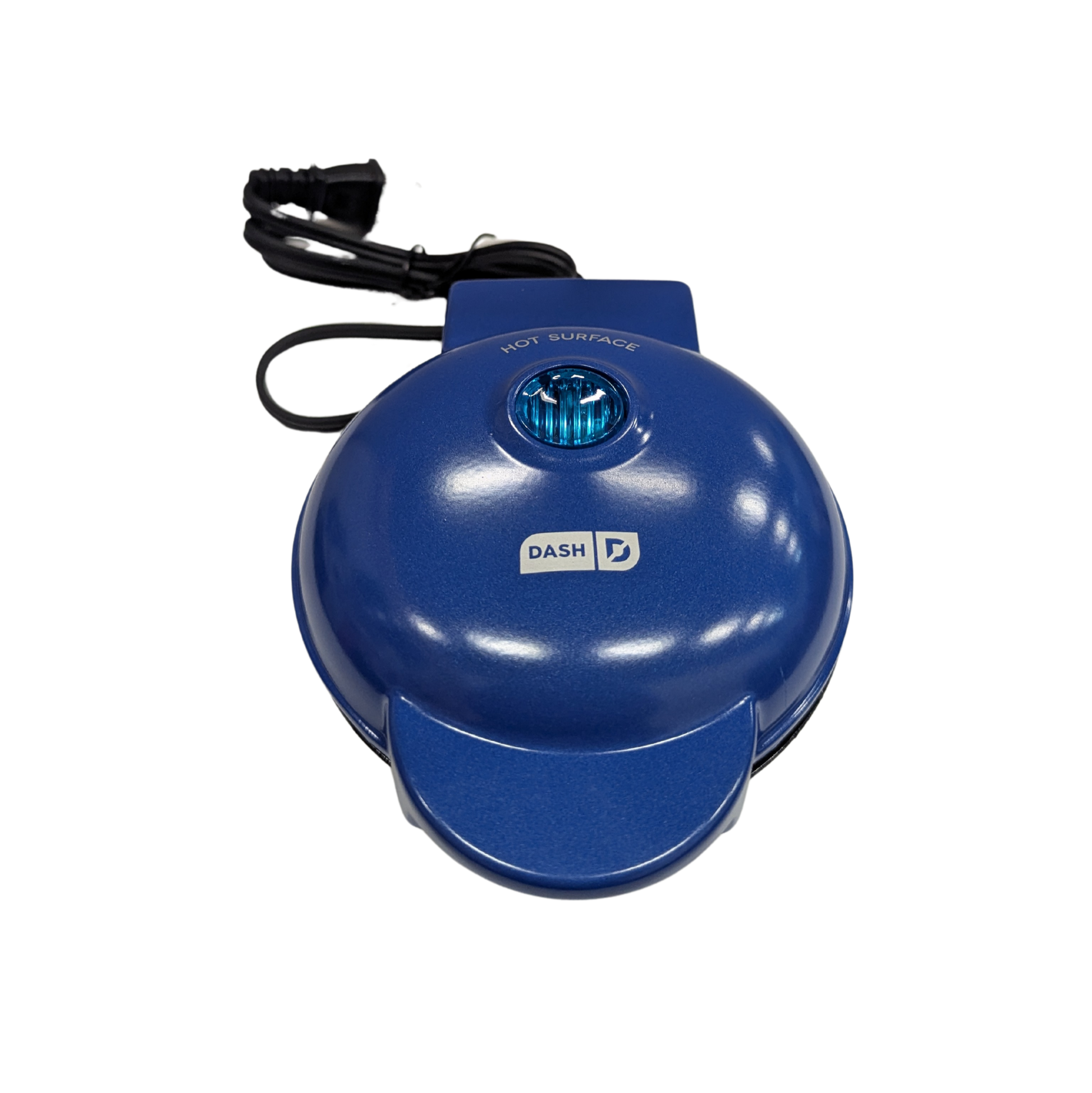 Blue electric fish tank air pump with 'Dash' branding on a white background