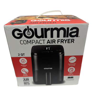 Gourmia compact air fryer packaging on a white background