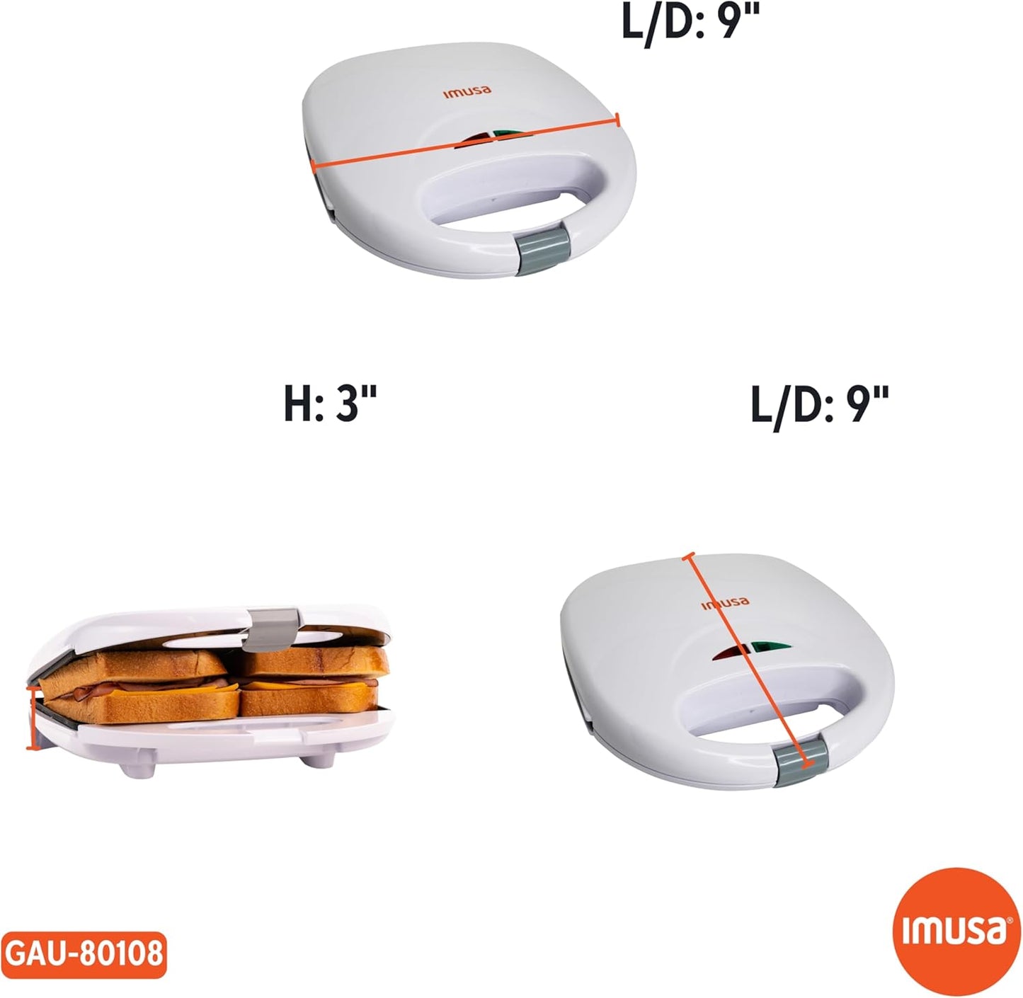 Three white kitchen appliances with dimensions labeled, featuring the Musa brand.