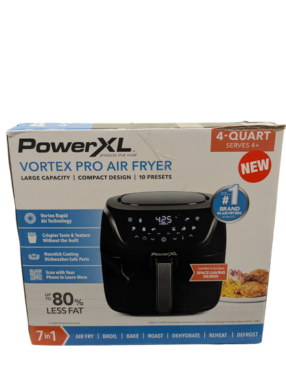 PowerXL Vortex Pro Air Fryer packaging on a white background