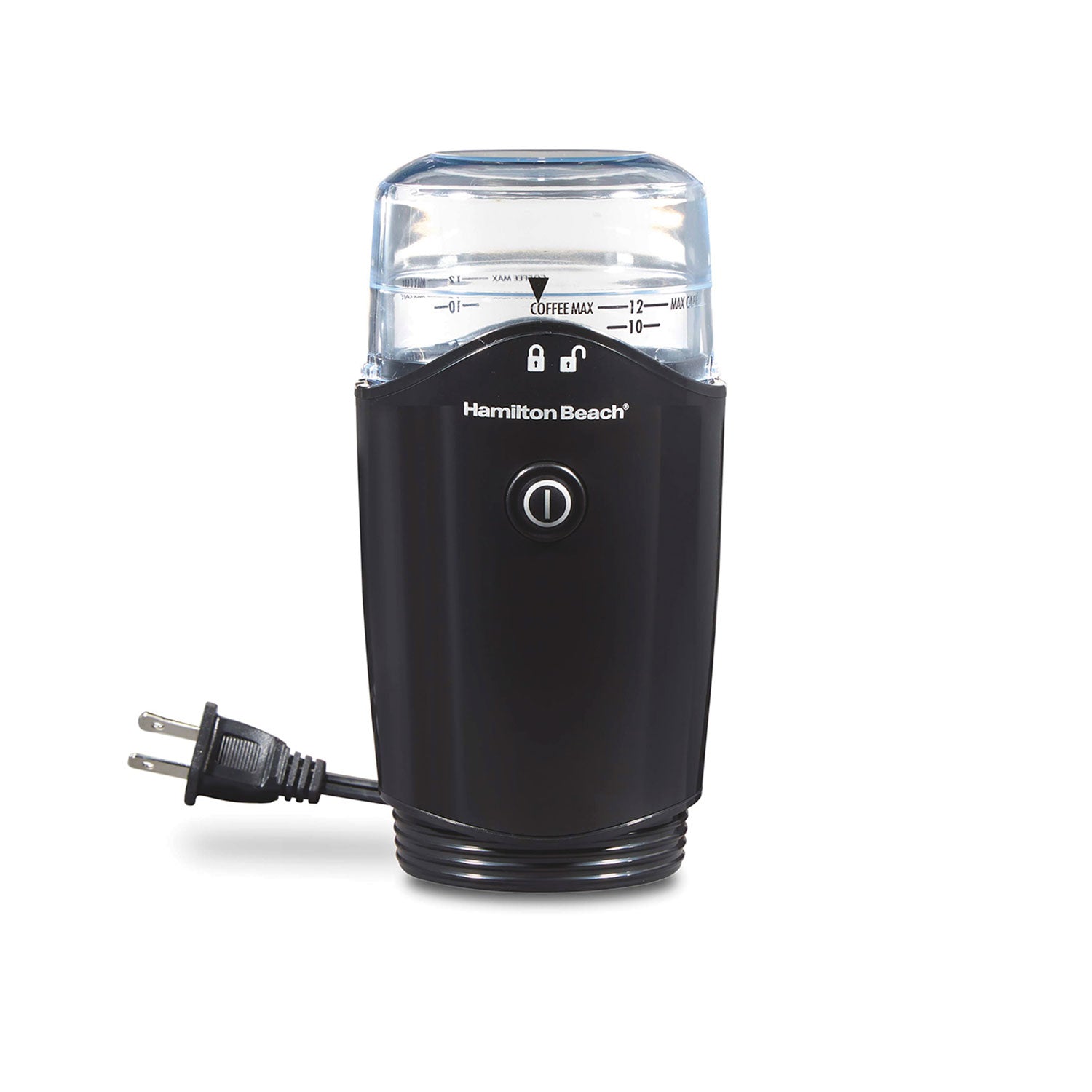 Hamilton Beach coffee grinder on a white background