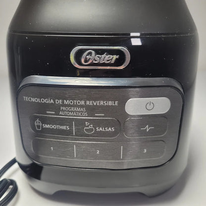 Oster blender with control panel on a white background