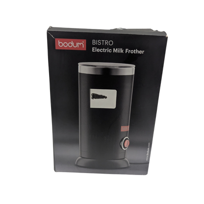 Bodum Bistro Electric Milk Frother packaging on a white background