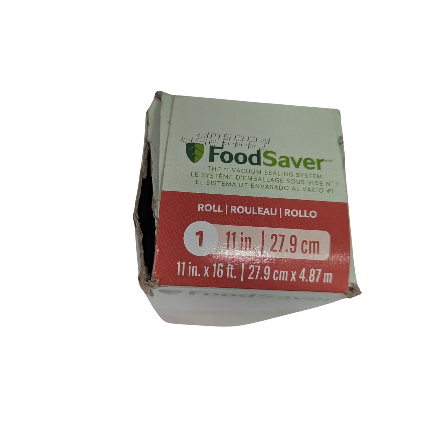 Box of FoodSaver roll on a white background