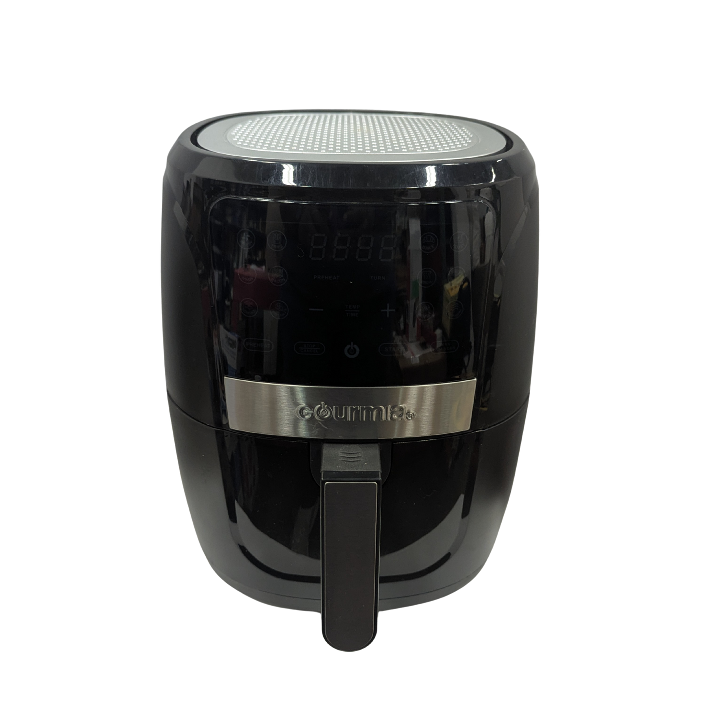 Black air fryer with 'Cuisinart' branding on a white background