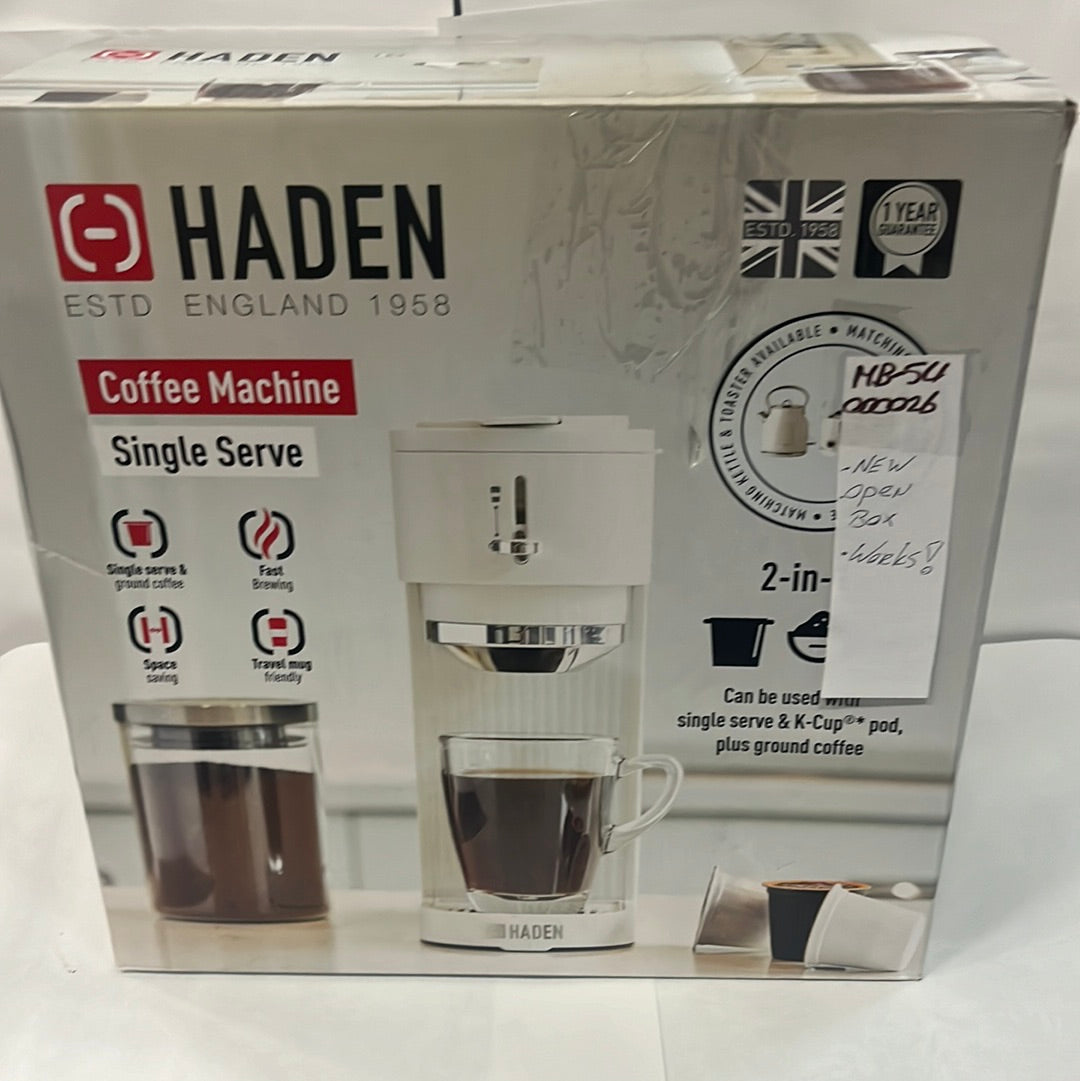 Haden Single Serve Coffee Maker – New | Compact Brewer for Pods & Ground Coffee