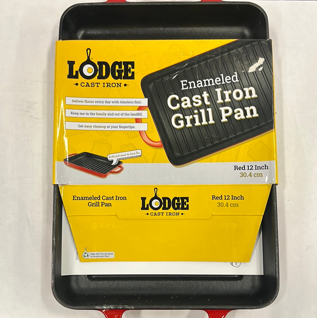 Lodge Cast Iron Enameled Cast Iron Grill Pan