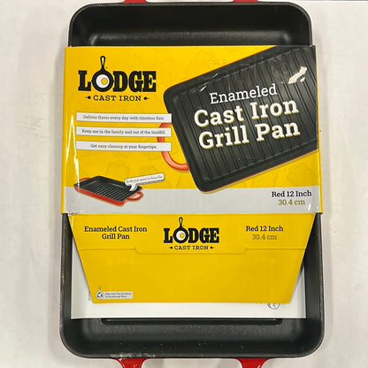 Lodge Cast Iron Enameled Cast Iron Grill Pan
