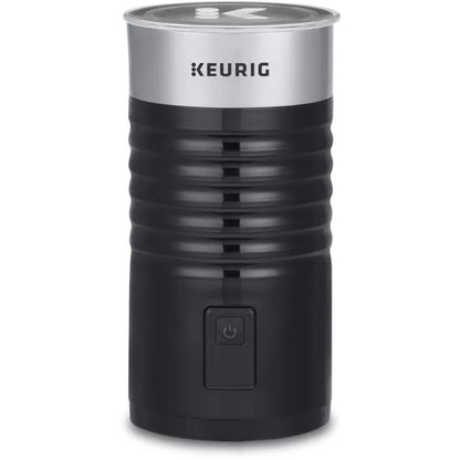 Black Keurig coffee maker on a white background
