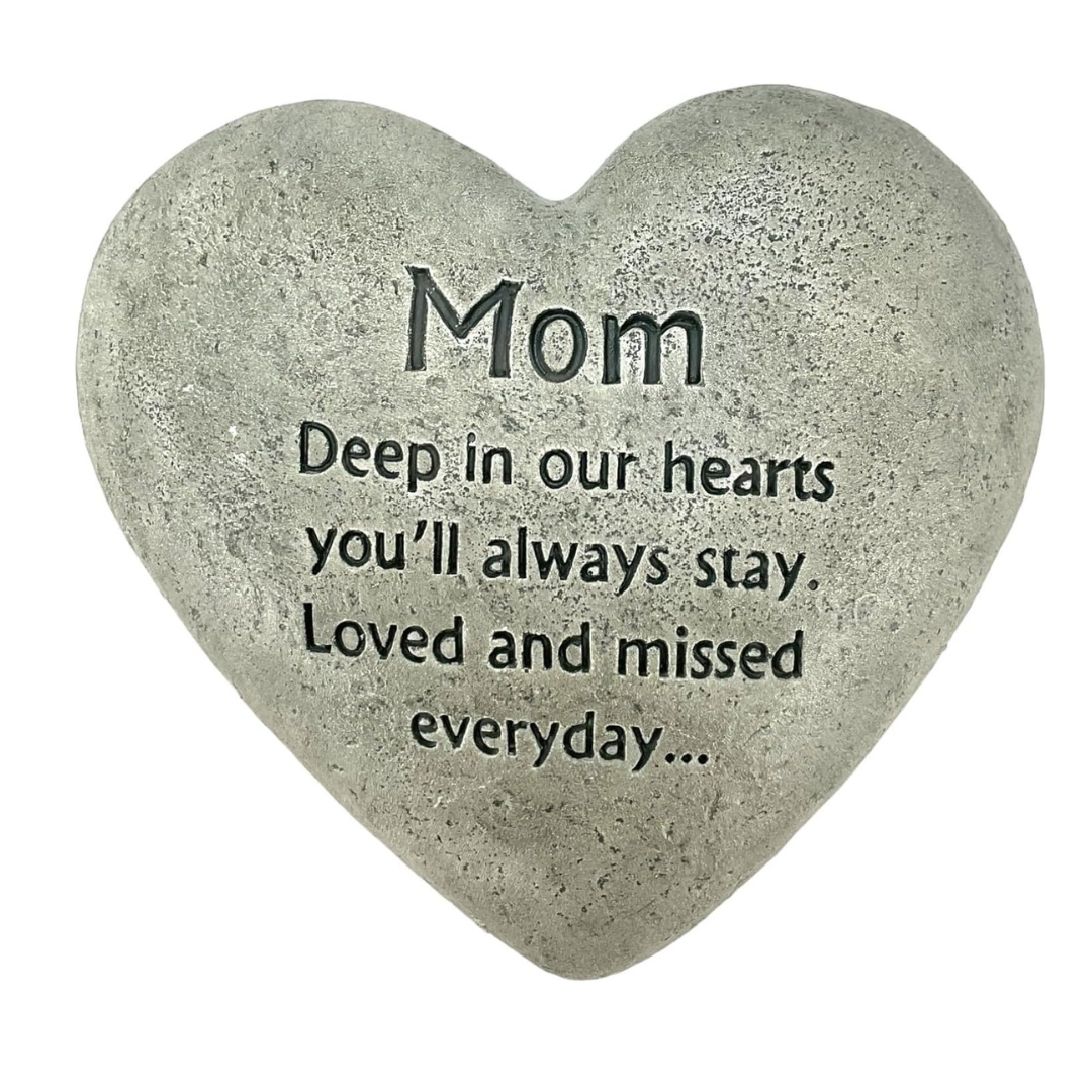 Cement Heart-Shaped Memorial Plaque 6" – Tribute Stone for Garden – New