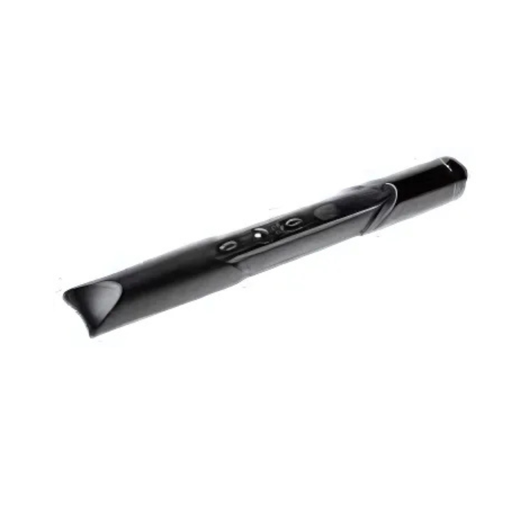Black electronic device on a white background