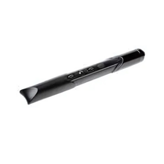 Black electronic device on a white background