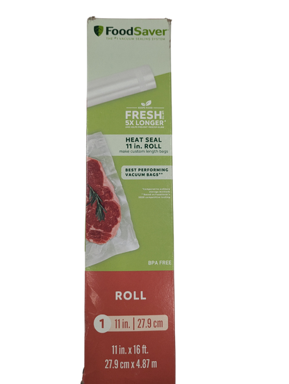 FoodSaver vacuum seal roll packaging on a white background