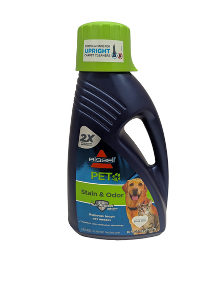 Bissell Pet Stain and Odor Remover bottle on a white background