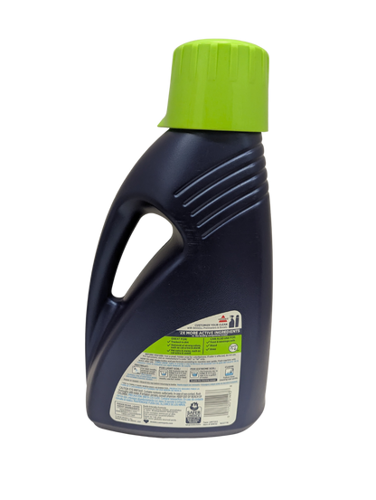Bottle with a green cap on a white background