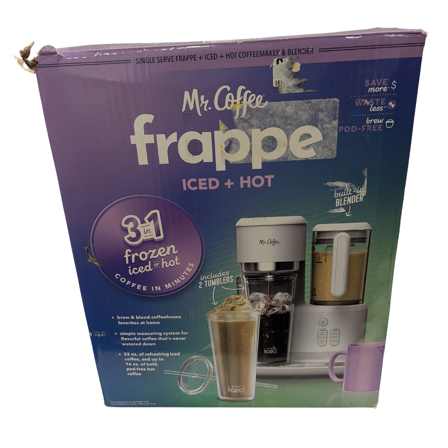 Mr. Coffee frappe maker packaging on a white background