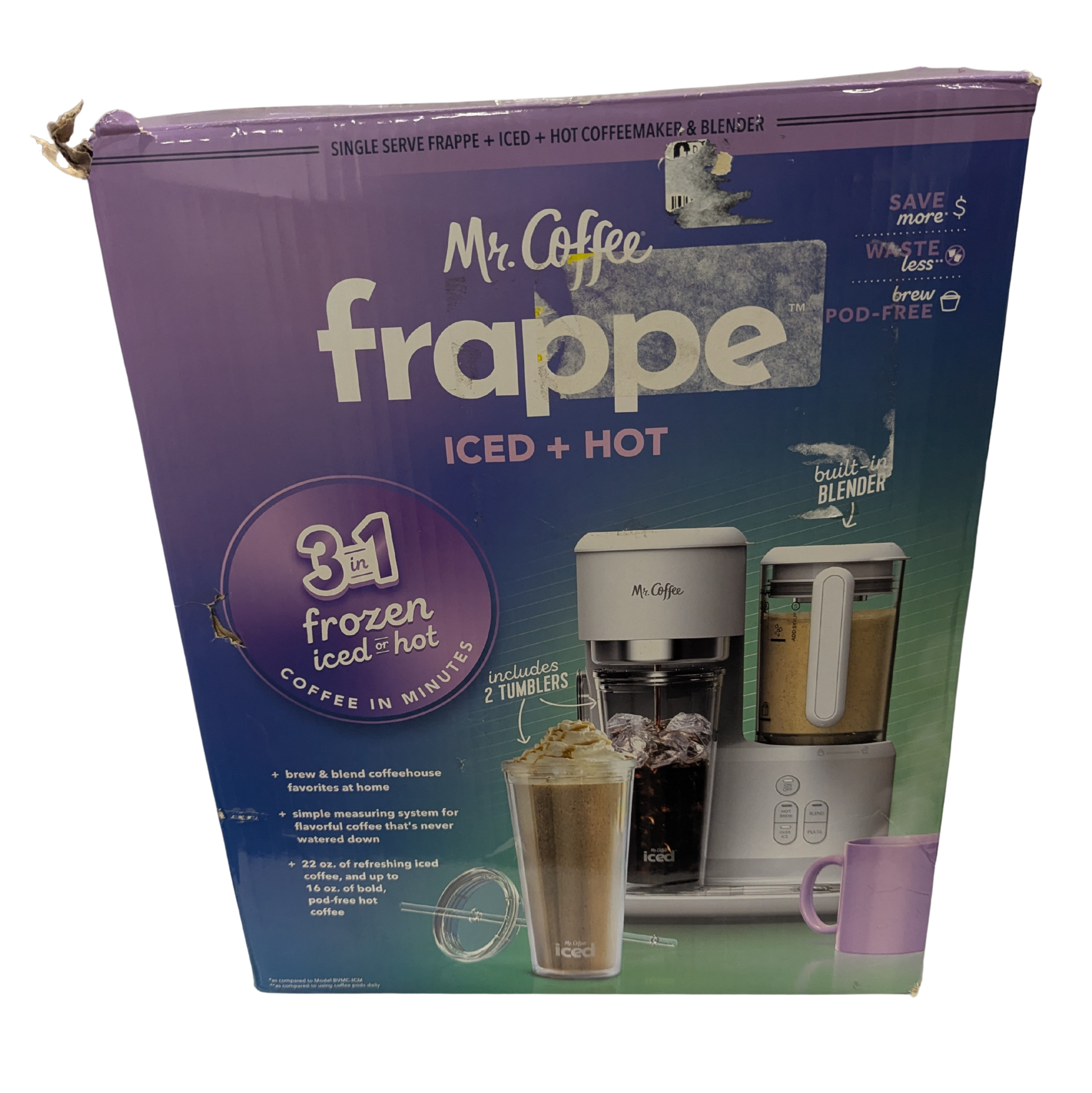 Mr. Coffee frappe maker packaging on a white background