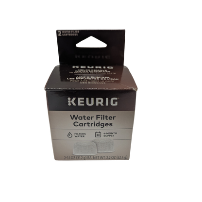 Box of Keurig water filter cartridges on a white background