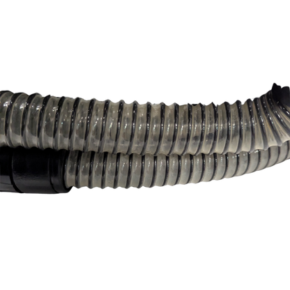 Flexible metal duct on a white background