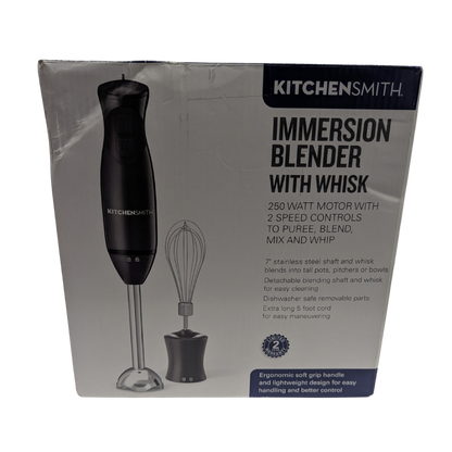 Kitchensmith immersion blender with whisk packaging on a white background