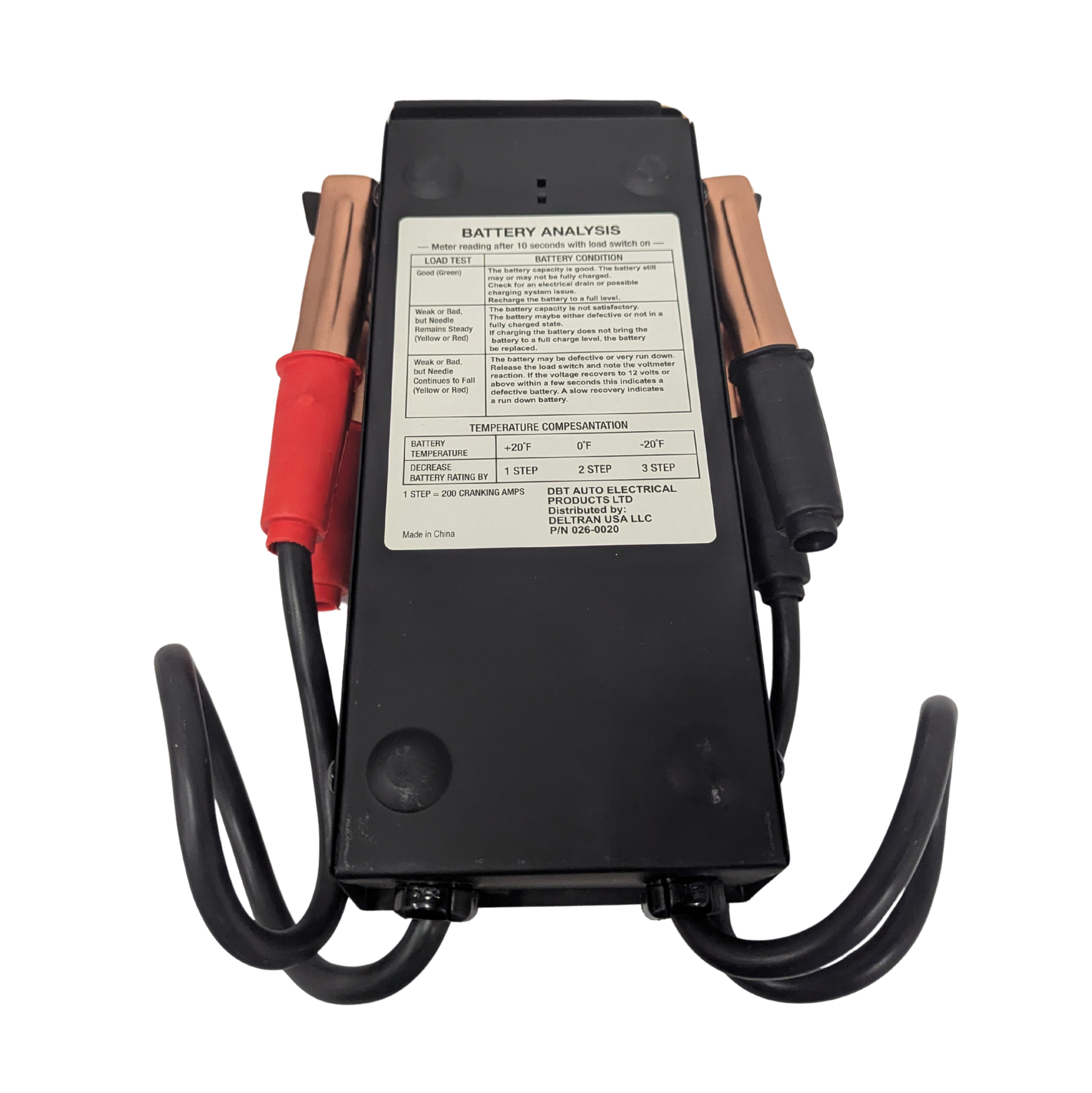 Battery analyzer with cables on a white background