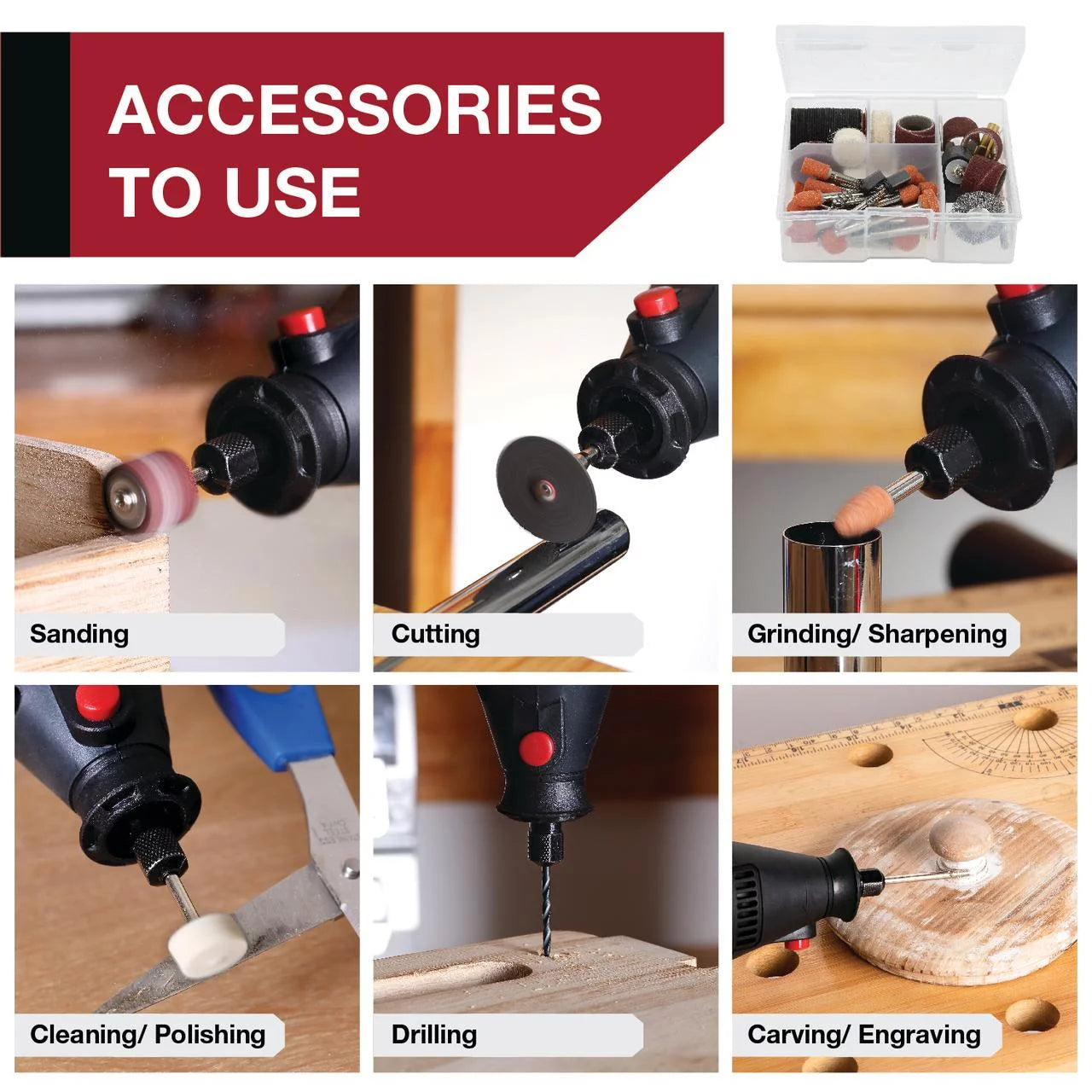 HyperTough 1.5-Amp Rotary Tool with 105-Piece Accessory Kit – New