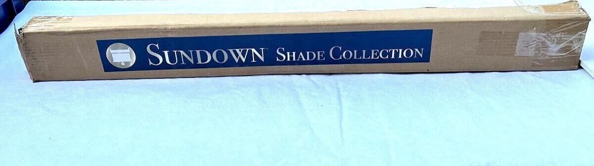 Box labeled 'Sundown Shade Collection' on a light blue background